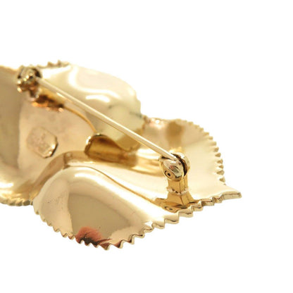 Dior Leaf Motif Metal Gold Brooch — view 7