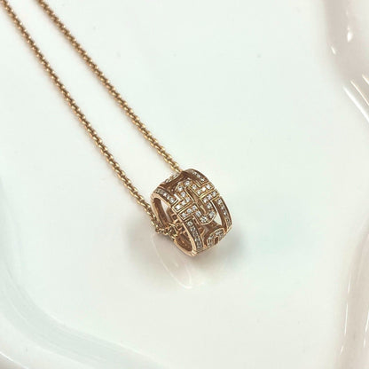 Bvlgari Necklace Parentesi Full Diamond Pink Gold 18k Faeskk