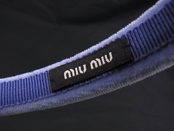 Miu Miu Miu Headband Blue Velvet Pearl — view 3