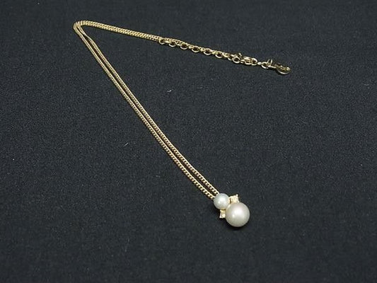 Dior Necklace Gold Metal Pearl