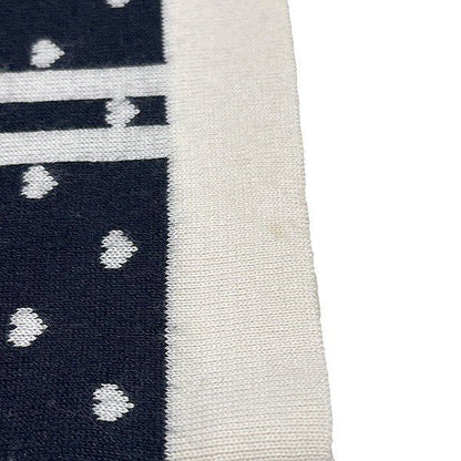 Hermes Brides de Gala Love Cashmere Silk Cardigan Navy White 44 — view 8