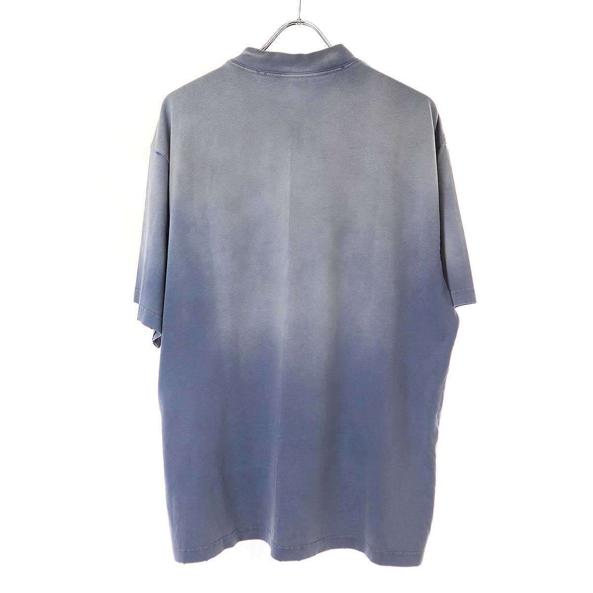 Balenciaga BE Kind Print Distressed T-Shirt Blue — view 2