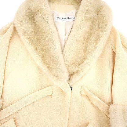 Dior Mink Color Wool Long Coat Ivory — view 7