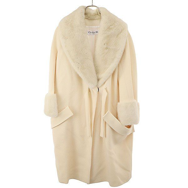 Dior Mink Color Wool Long Coat Ivory