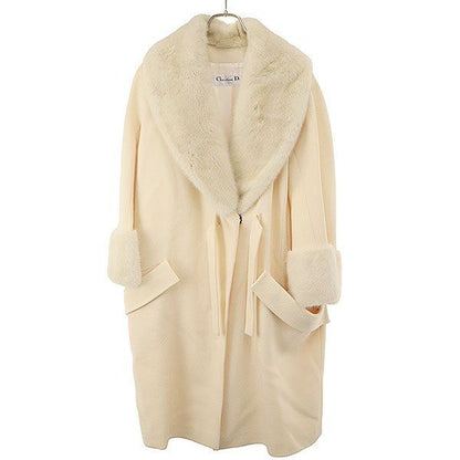 Dior Mink Color Wool Long Coat Ivory