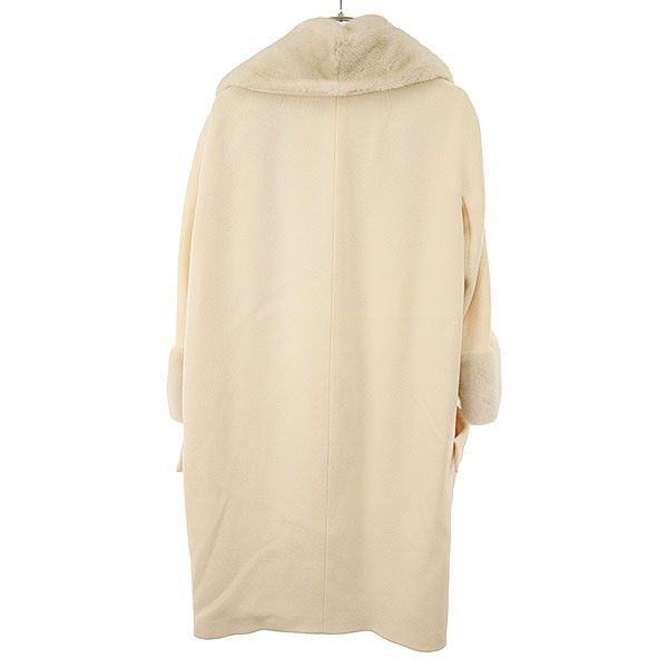 Dior Mink Color Wool Long Coat Ivory — view 2