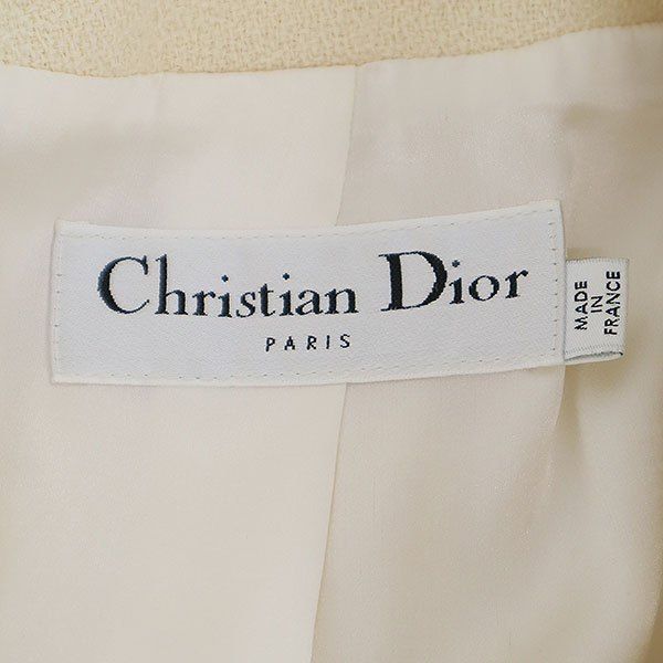 Dior Mink Color Wool Long Coat Ivory — view 3