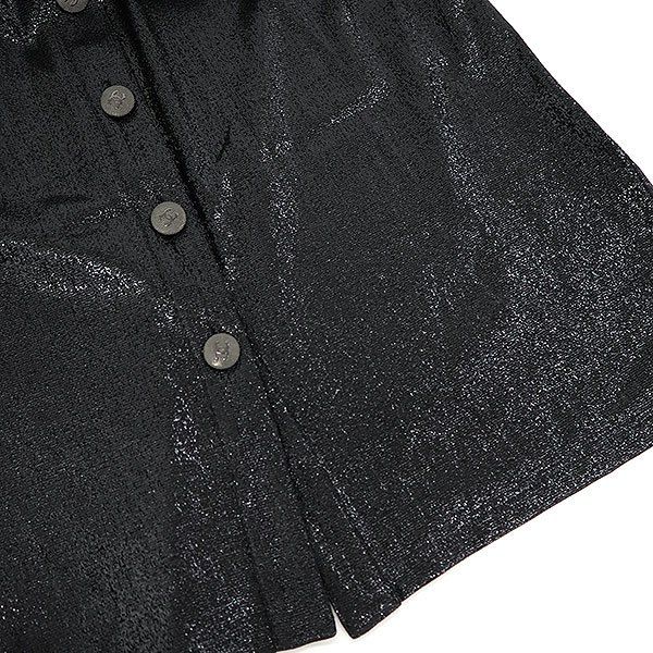 Chanel CC Logo Button Metallic Dress Black 42 — view 5