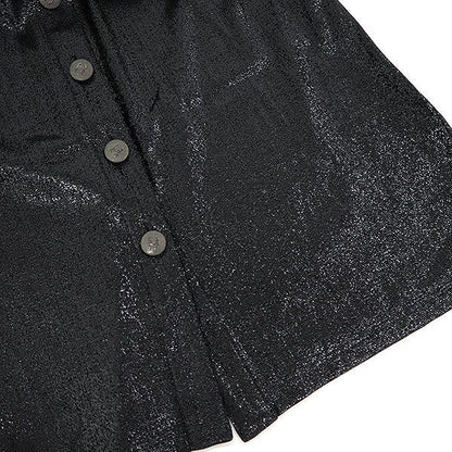 Chanel CC Logo Button Metallic Dress Black 42 — view 5