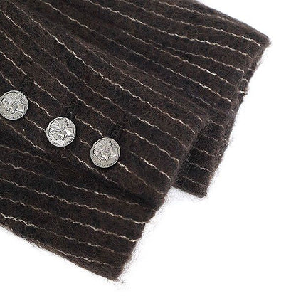 Chanel Medal Button Stripe Double Breasted Coat Brown 38 — view 5