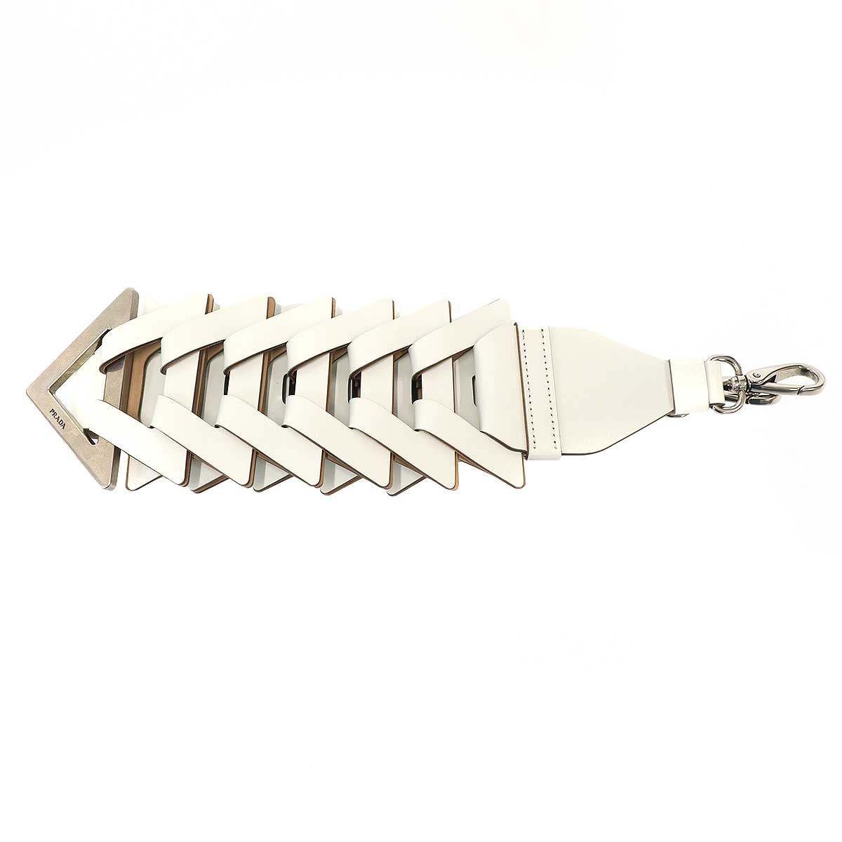 Prada Architectural Leather Strap White