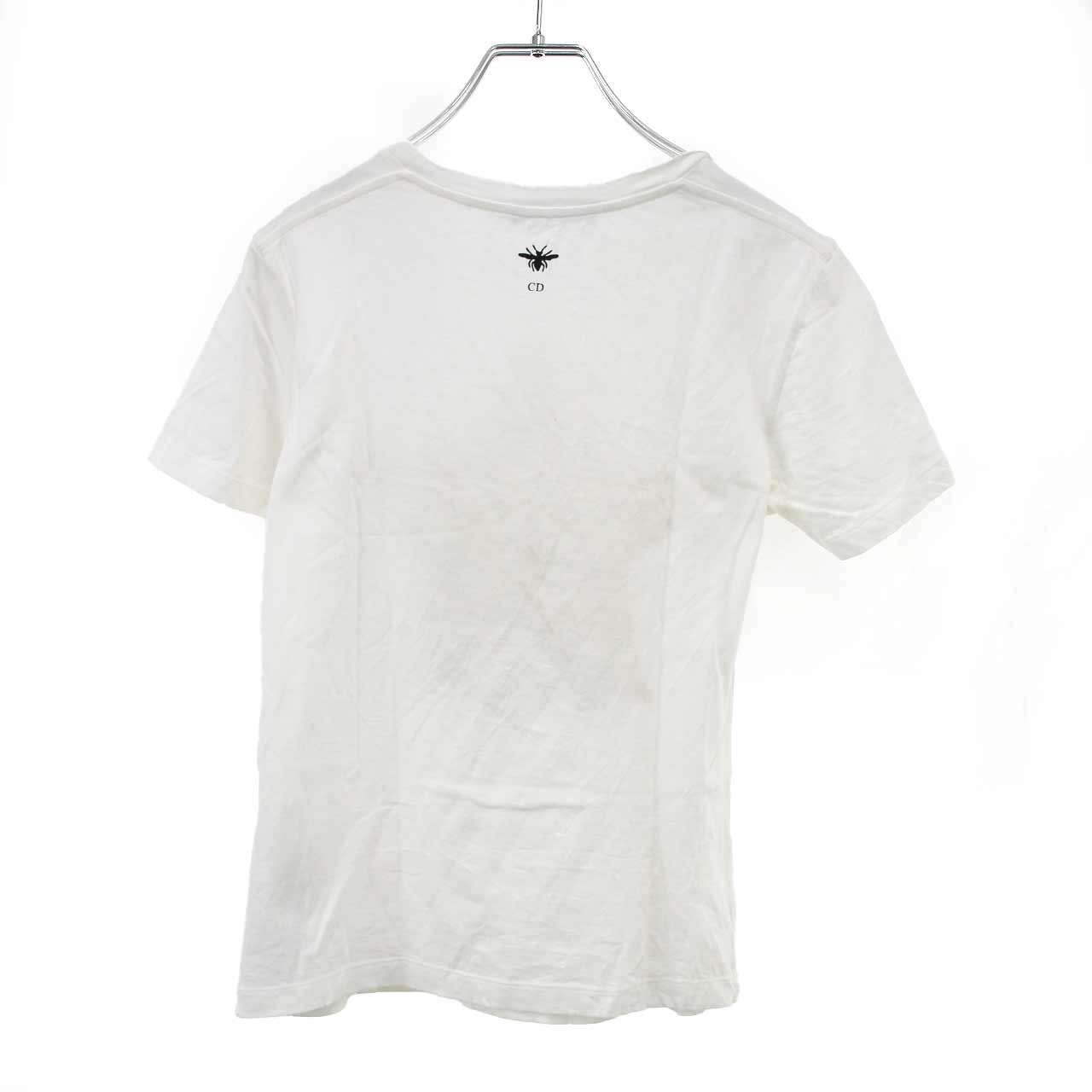 Dior Star Cotton Linen Jersey Distressed T-Shirt White XS — view 2