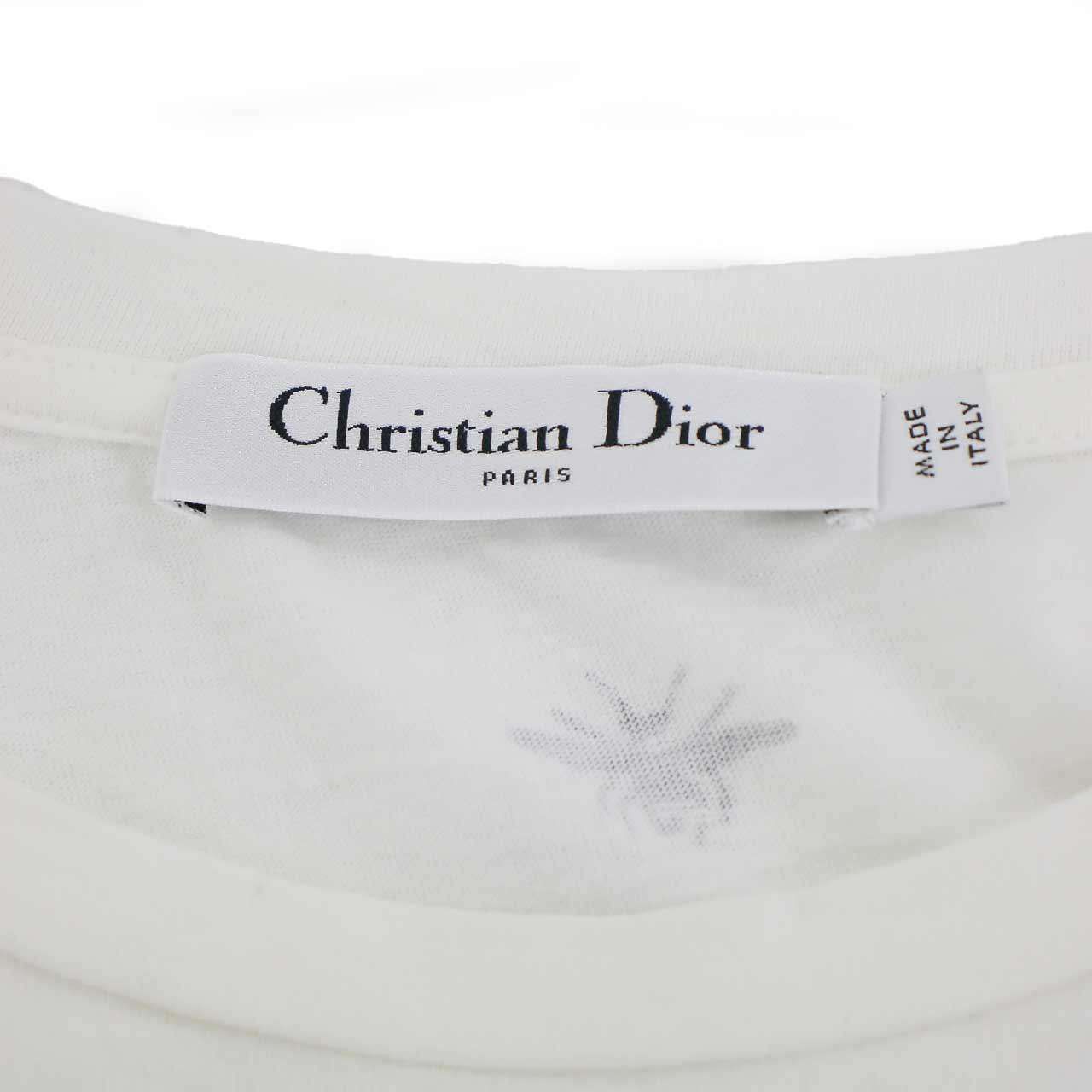 Dior Star Cotton Linen Jersey Distressed T-Shirt White XS — view 3