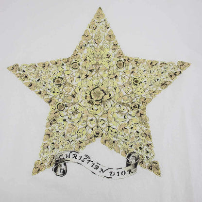 Dior Star Cotton Linen Jersey Distressed T-Shirt White XS — view 6