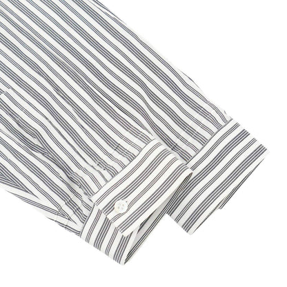 Dior Homme Double Color Fly Front Striped Shirt White Black 38 — view 4