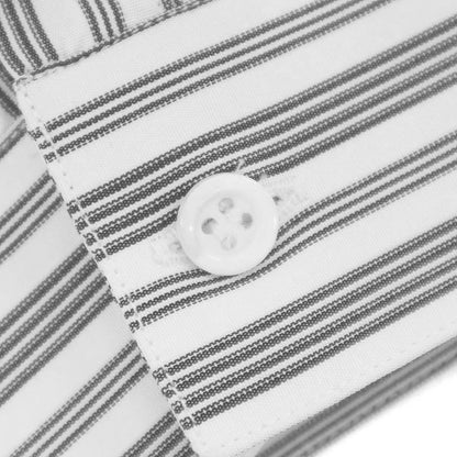Dior Homme Double Color Fly Front Striped Shirt White Black 38 — view 5