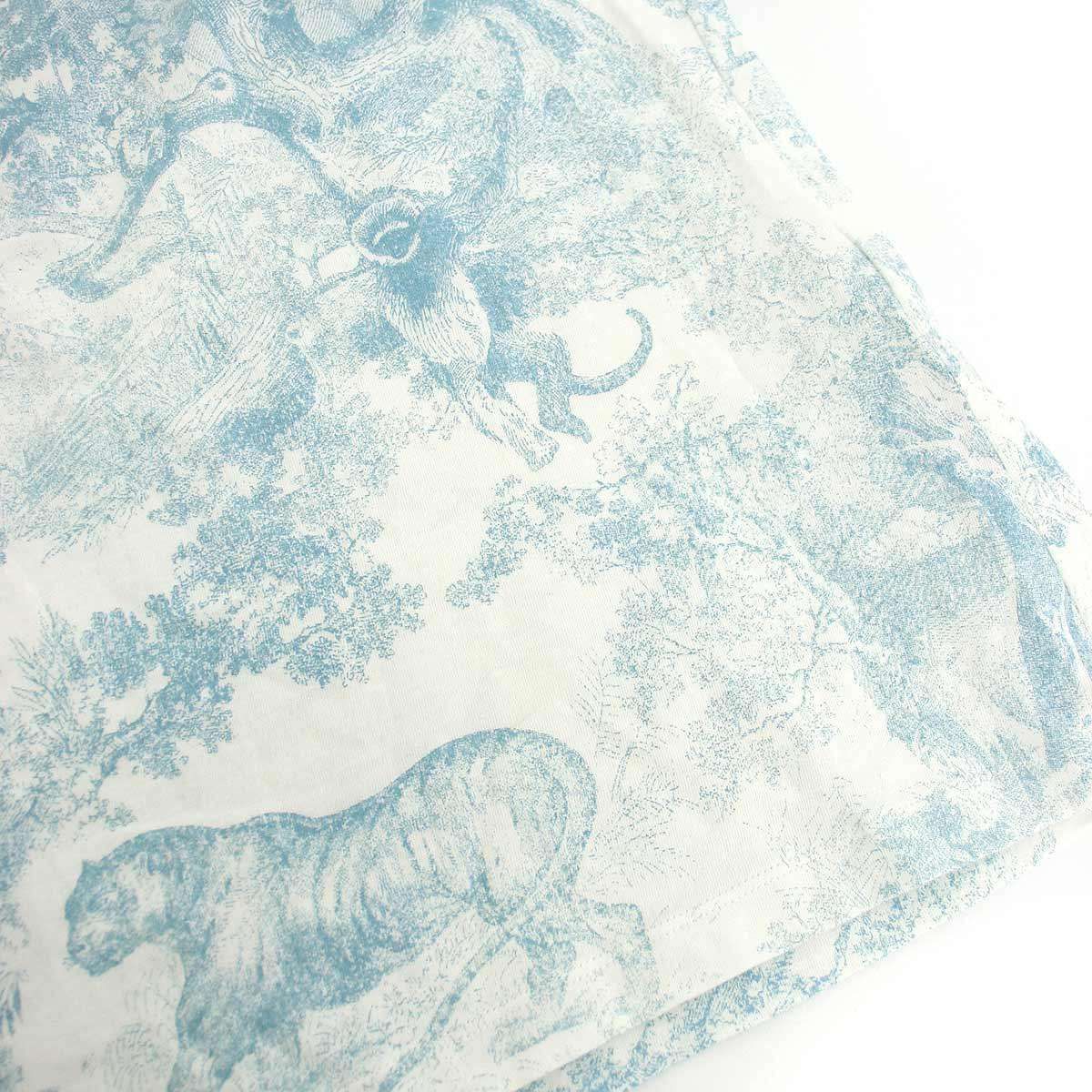 Dior Toile de Jouy Sauvage Motif Dioliviera T-Shirt White Blue XS — view 5