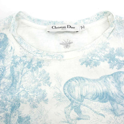 Dior Toile de Jouy Sauvage Motif Dioliviera T-Shirt White Blue XS — view 4