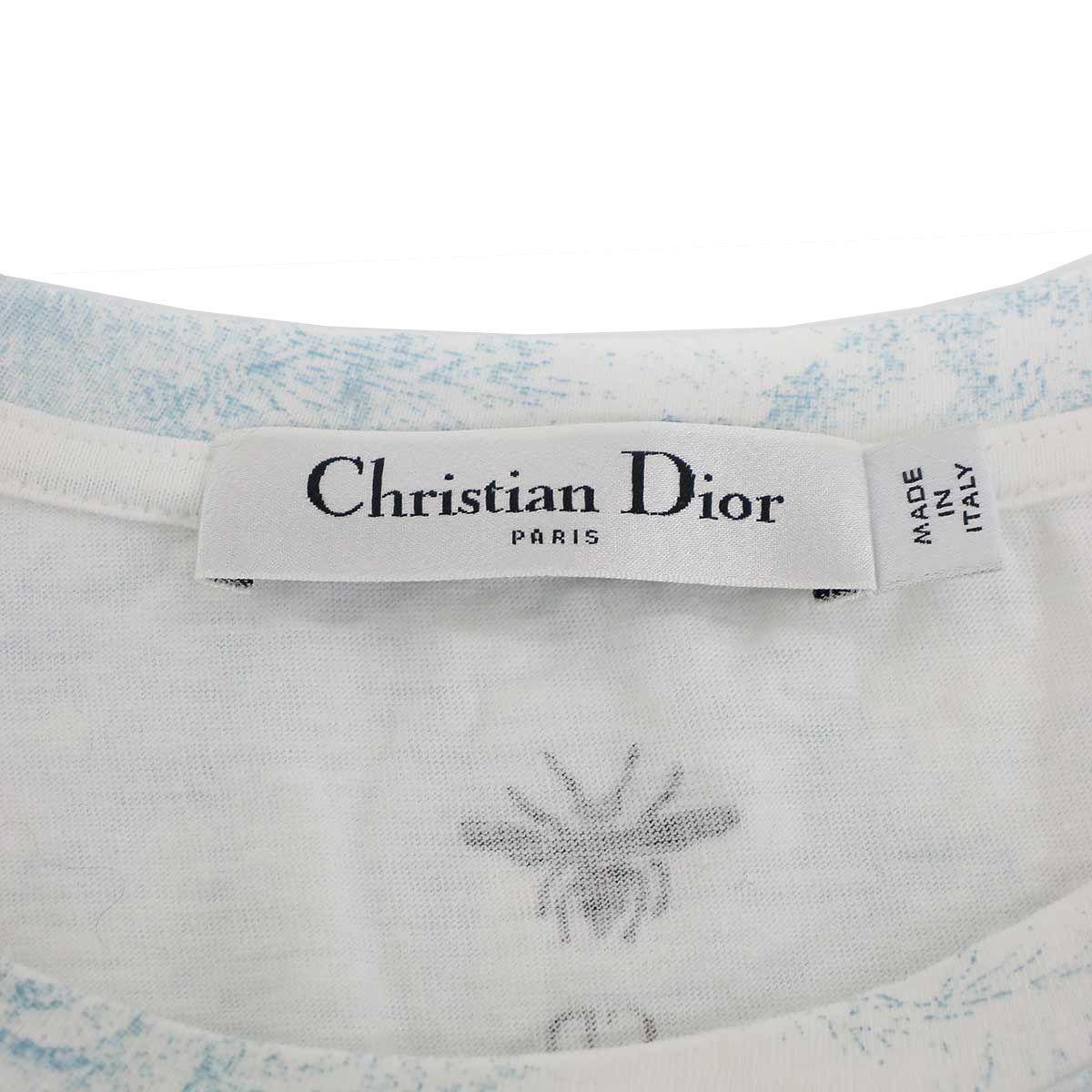 Dior Toile de Jouy Sauvage Motif Dioliviera T-Shirt White Blue XS — view 3