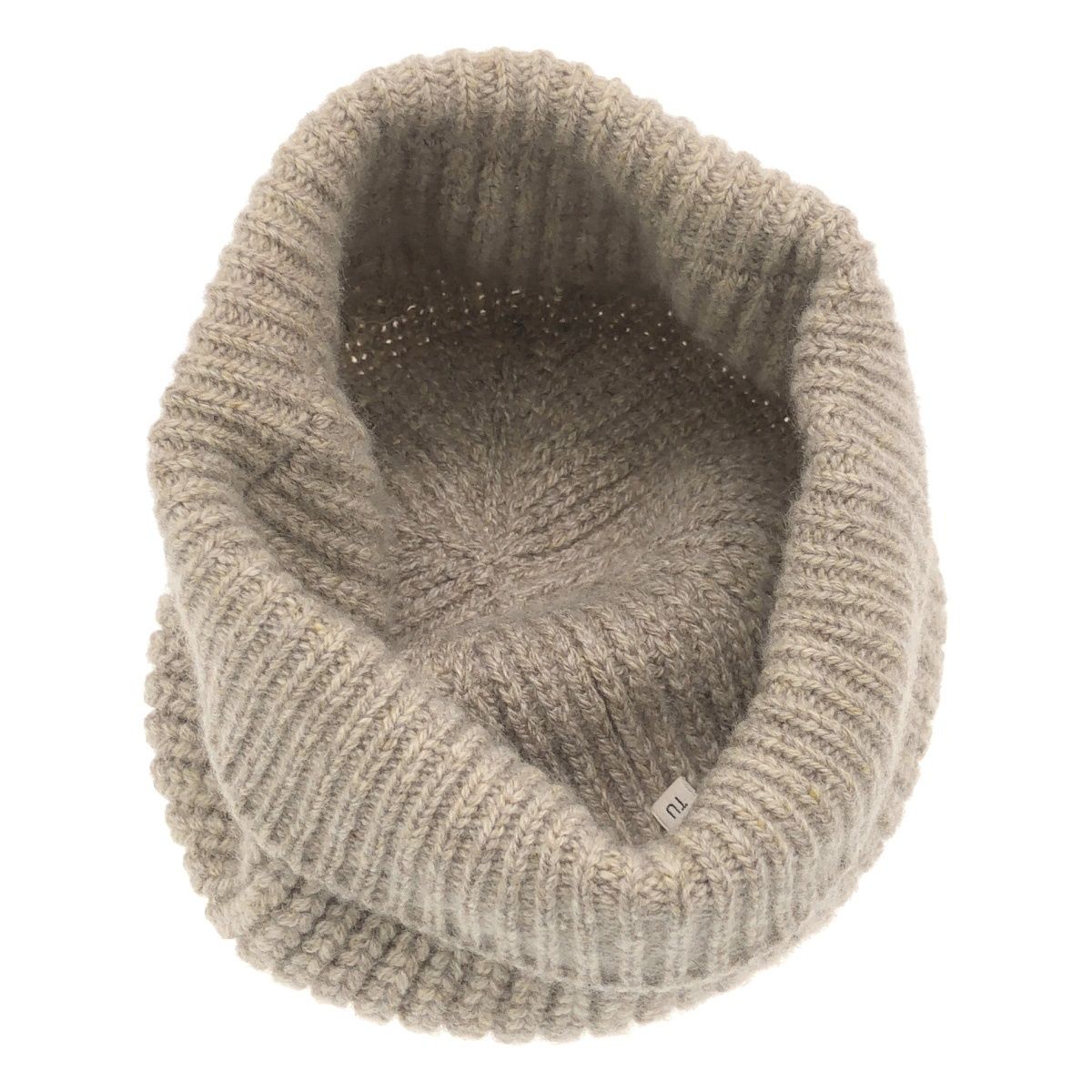 Celine Triomphe Patch Knit Cap Seamless Cashmere Beige TU Hat — view 4