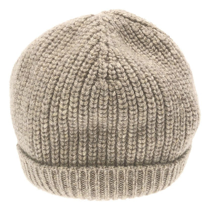 Celine Triomphe Patch Knit Cap Seamless Cashmere Beige TU Hat — view 3