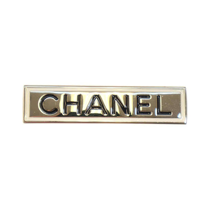Chanel Logo Plate Brooch B Gold