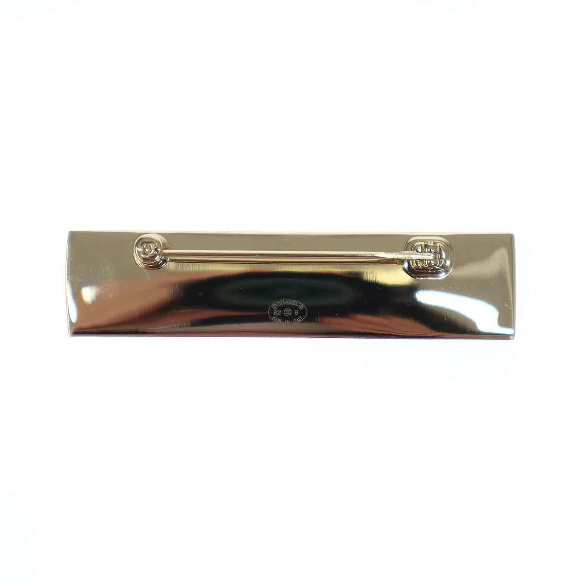 Chanel Logo Plate Brooch B Gold — view 2