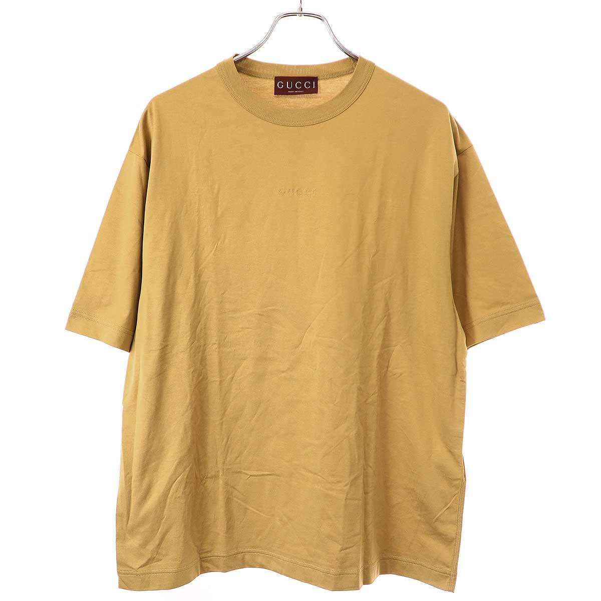 Gucci Embroidered Cotton Jersey T-Shirt Camel XS