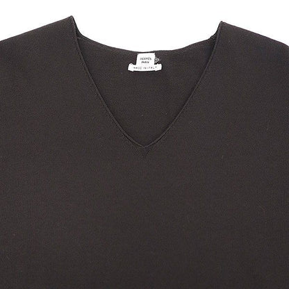 Hermes V-neck Wool Knit Dress Brown 38 — view 4