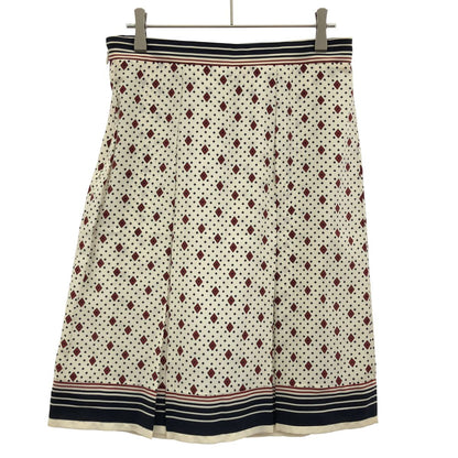 Celine by Phoebe Philo Diamond Pattern Silk Skirt 2 White 34 — view 2