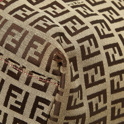 Fendi Zucchino Tote Shoulder Bag Black Canvas Leather — view 6