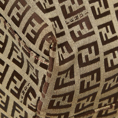 Fendi Zucchino Tote Shoulder Bag Black Canvas Leather — view 5