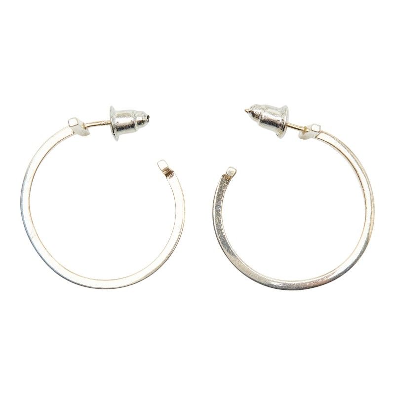 Tiffany & Co T Wire Hoop Earrings Silver — view 3