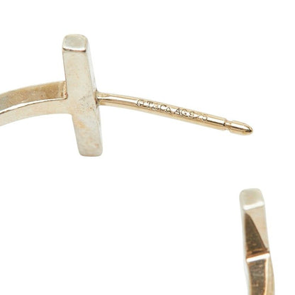 Tiffany & Co T Wire Hoop Earrings Silver — view 4