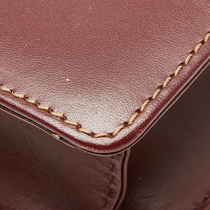 Cartier Must Line Crossbody Flap Shoulder Bag Wine Red Leather — view 6