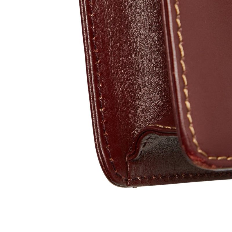 Cartier Must Line Crossbody Flap Shoulder Bag Wine Red Leather — view 8