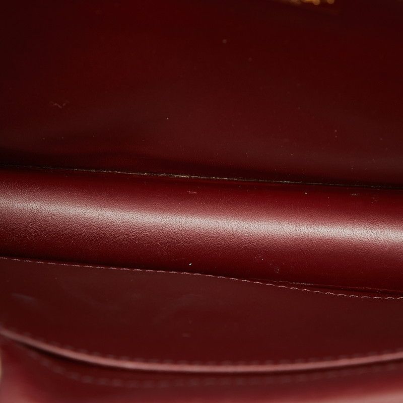 Cartier Must Line Crossbody Flap Shoulder Bag Wine Red Leather — view 9