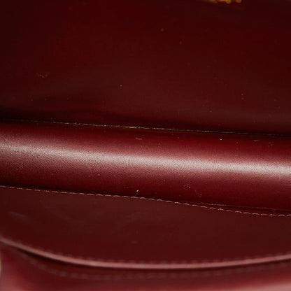 Cartier Must Line Crossbody Flap Shoulder Bag Wine Red Leather — view 9