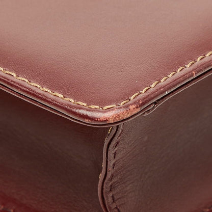 Cartier Must Line Crossbody Flap Shoulder Bag Wine Red Leather — view 5