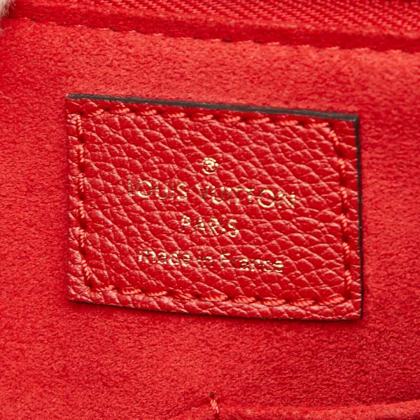 Louis Vuitton Monogram Calf MM Tote Shoulder Bag Brown Cerise Red Leather — view 9