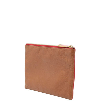 Fendi Pouch Red Brown Leather — view 2