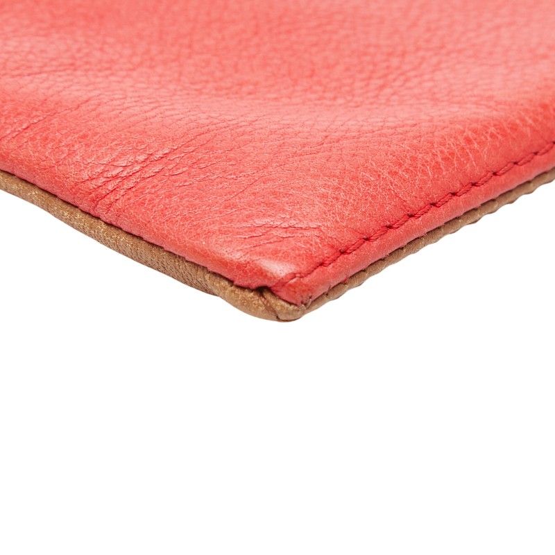 Fendi Pouch Red Brown Leather — view 5