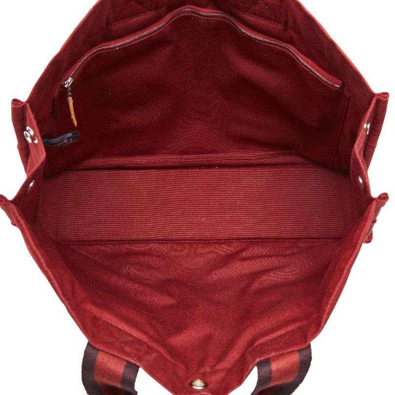 Hermes Fourre Tout MM Tote Red Canvas — view 8
