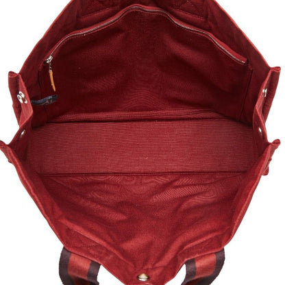 Hermes Fourre Tout MM Tote Red Canvas — view 8