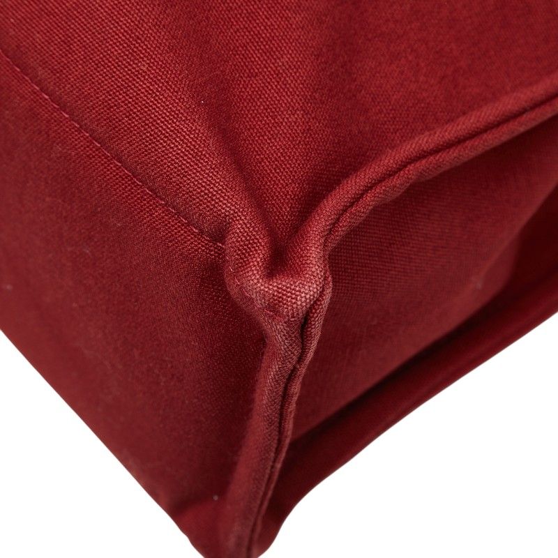Hermes Fourre Tout MM Tote Red Canvas — view 4