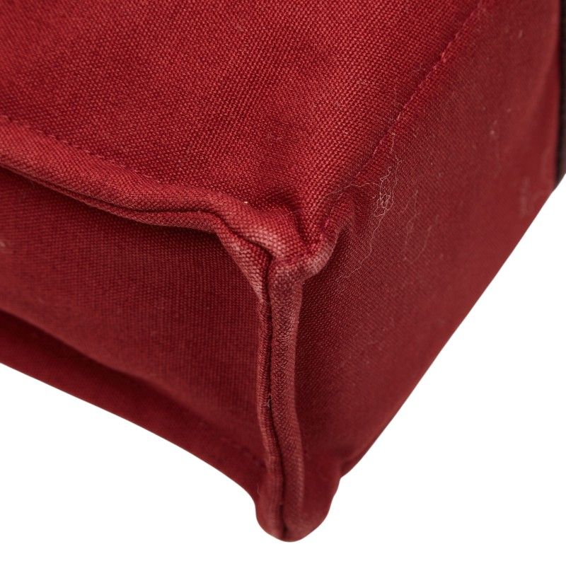 Hermes Fourre Tout MM Tote Red Canvas — view 7