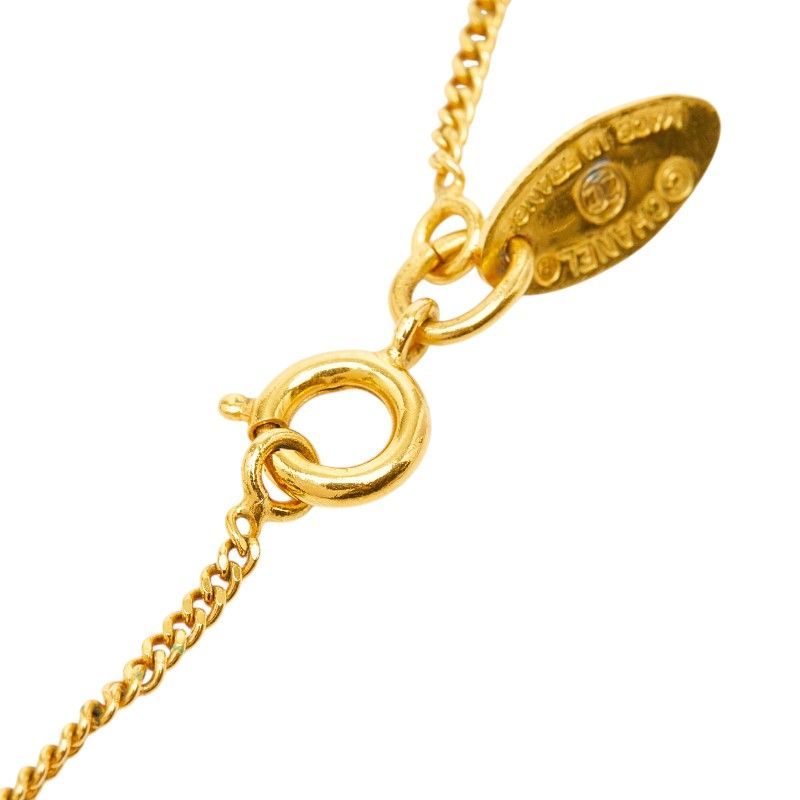 Chanel Logo Necklace Gold Plated Faux Pearl — view 5