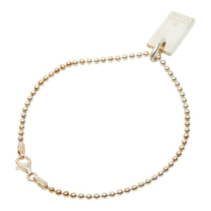 Gucci Logo Plate Bracelet Ball Chain Silver — view 2