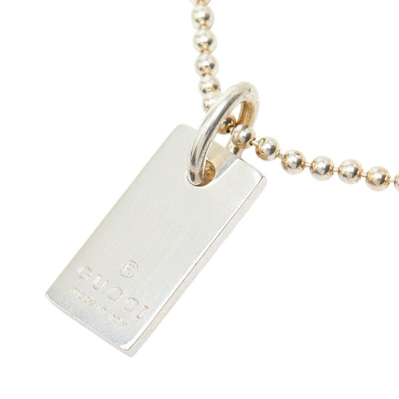 Gucci Logo Plate Bracelet Ball Chain Silver — view 3