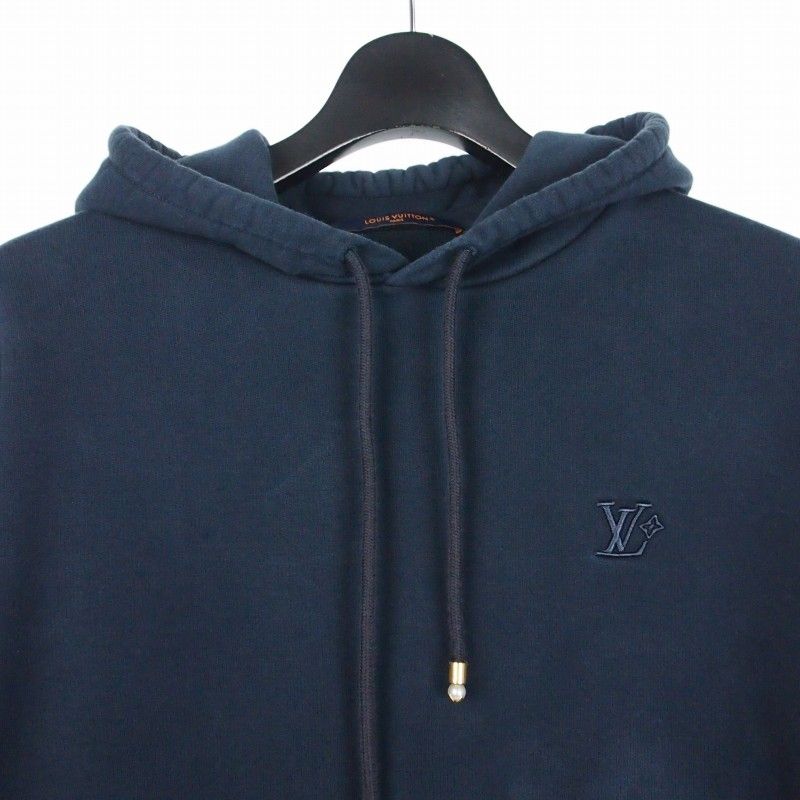 Louis Vuitton Silk Blend Signature Hoodie L Navy Uqq — view 3